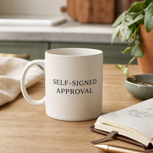 Self-Signed Approval ceramic mug product photo